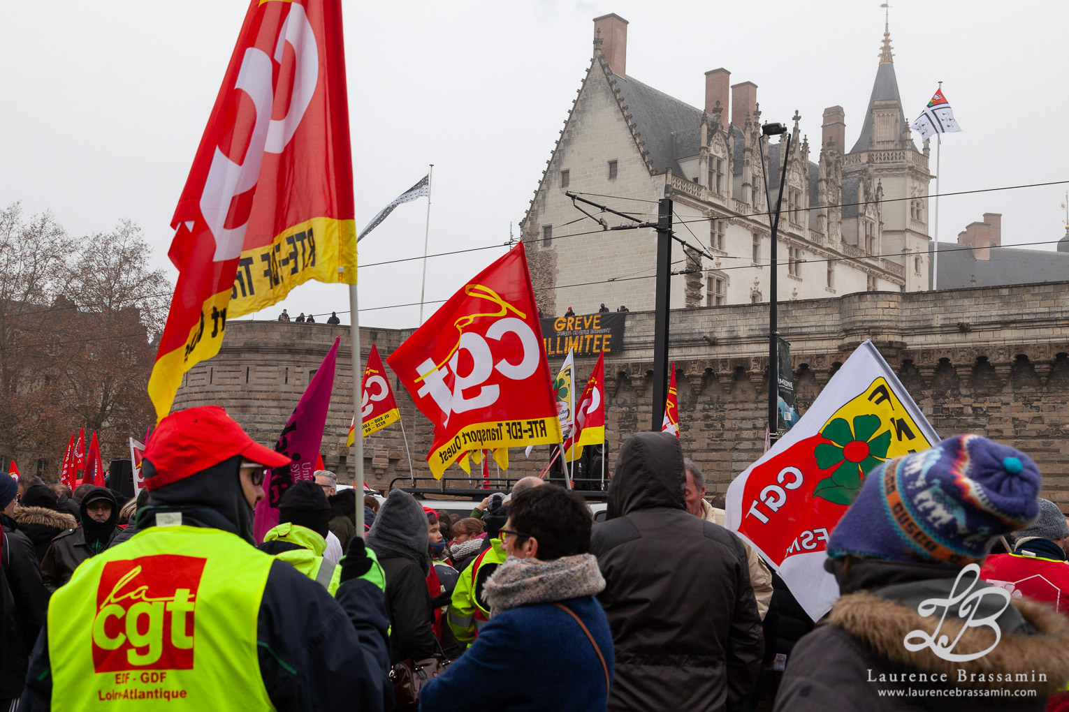 Manifestation contre la politique de Macron et pour une grève générale